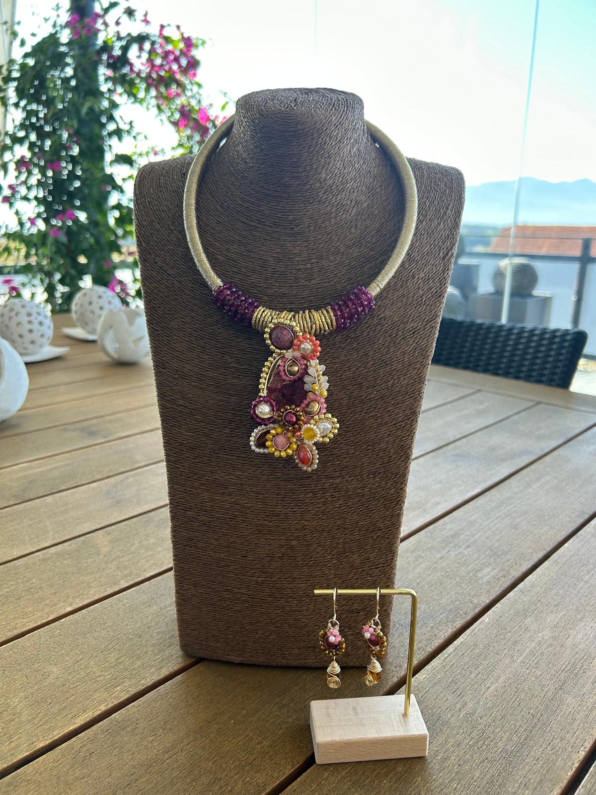 Golden Spiral Bloom Necklace