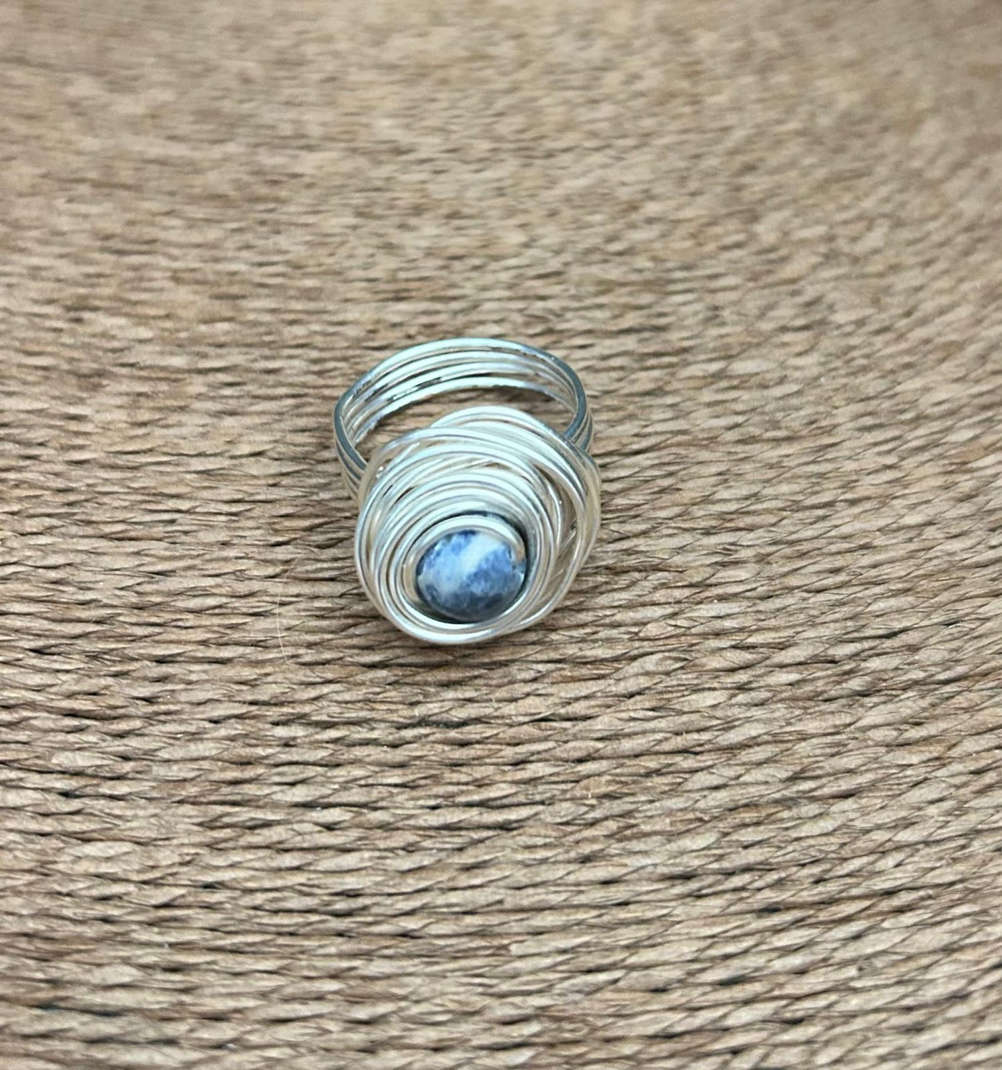 Silver Zebra Jasper Ring