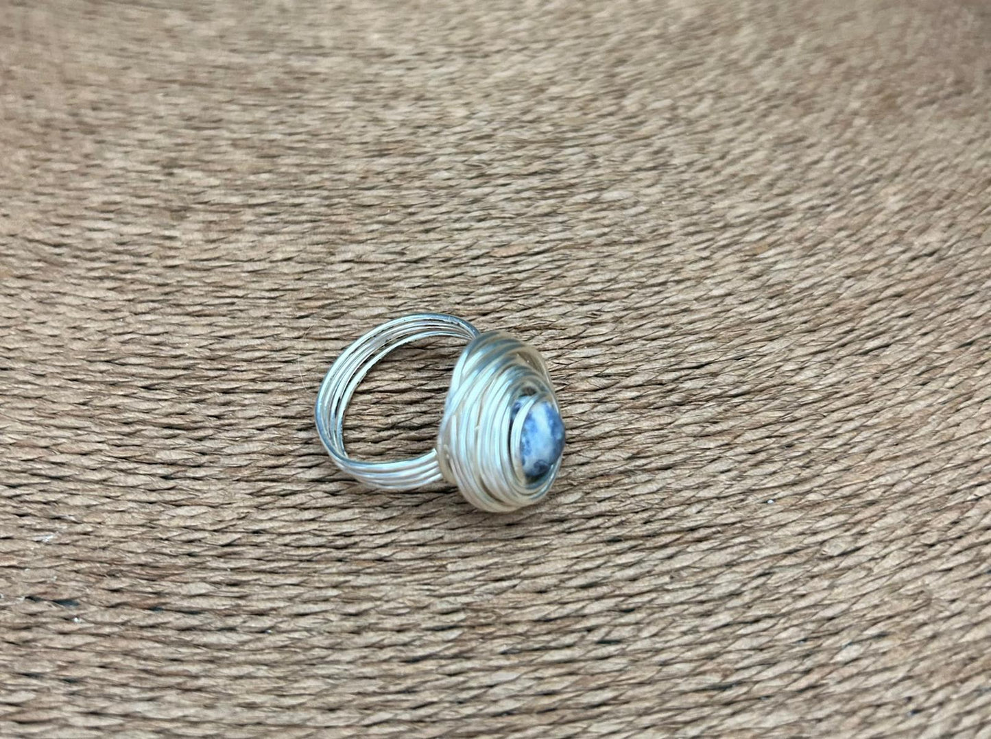 Silver Zebra Jasper Ring