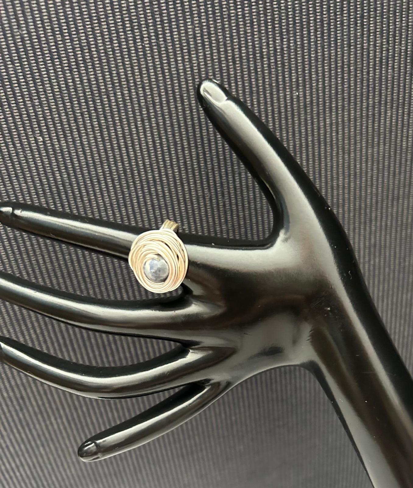 Golden Jade Twist Ring