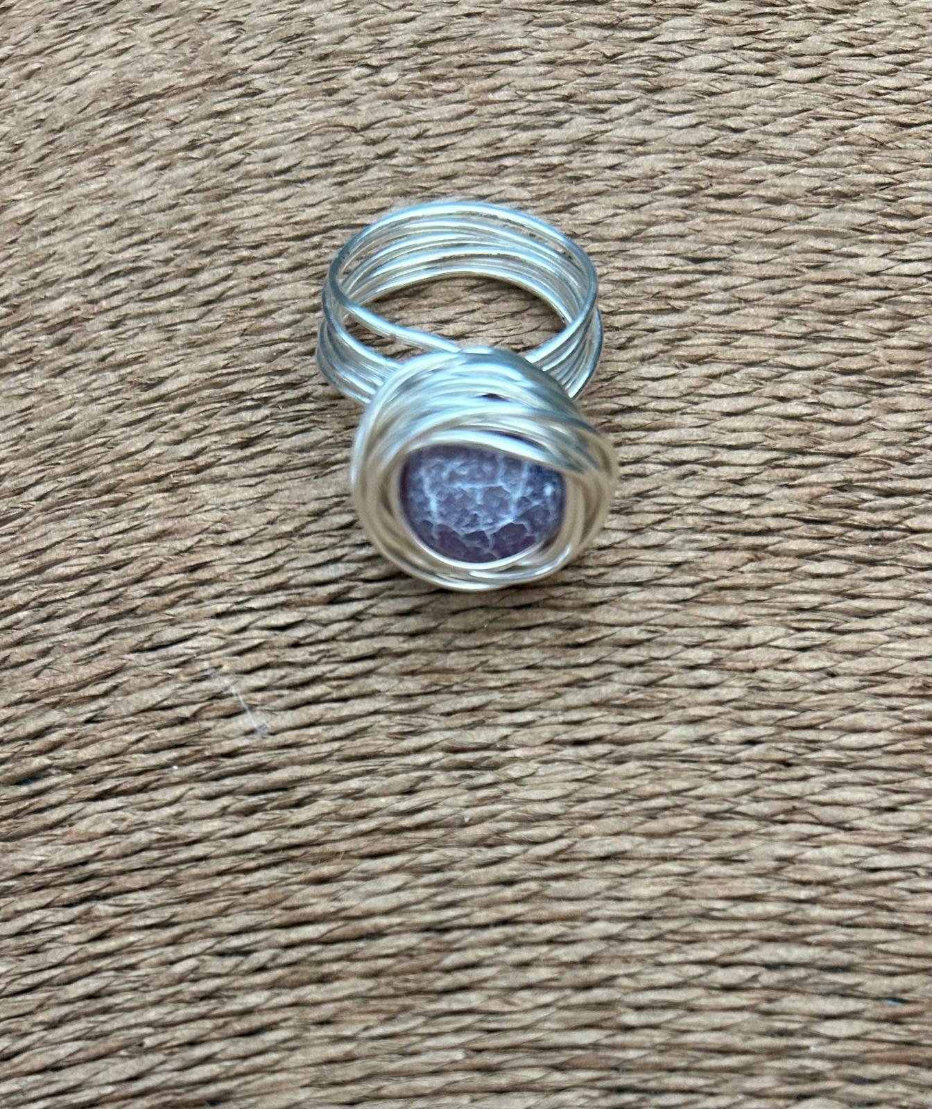Silver Porcelain Twist Ring