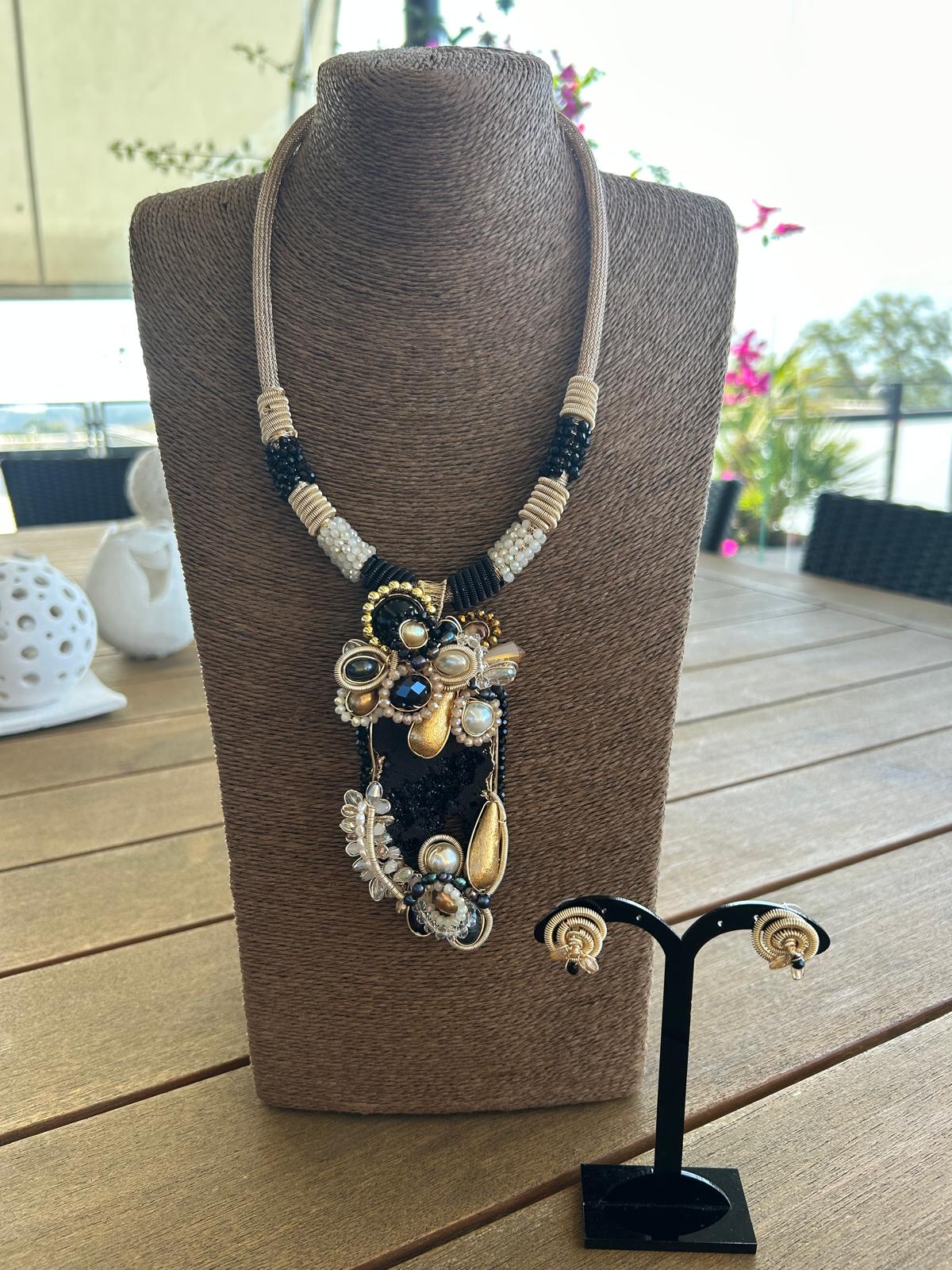 Midnight Ember Bloom Necklace