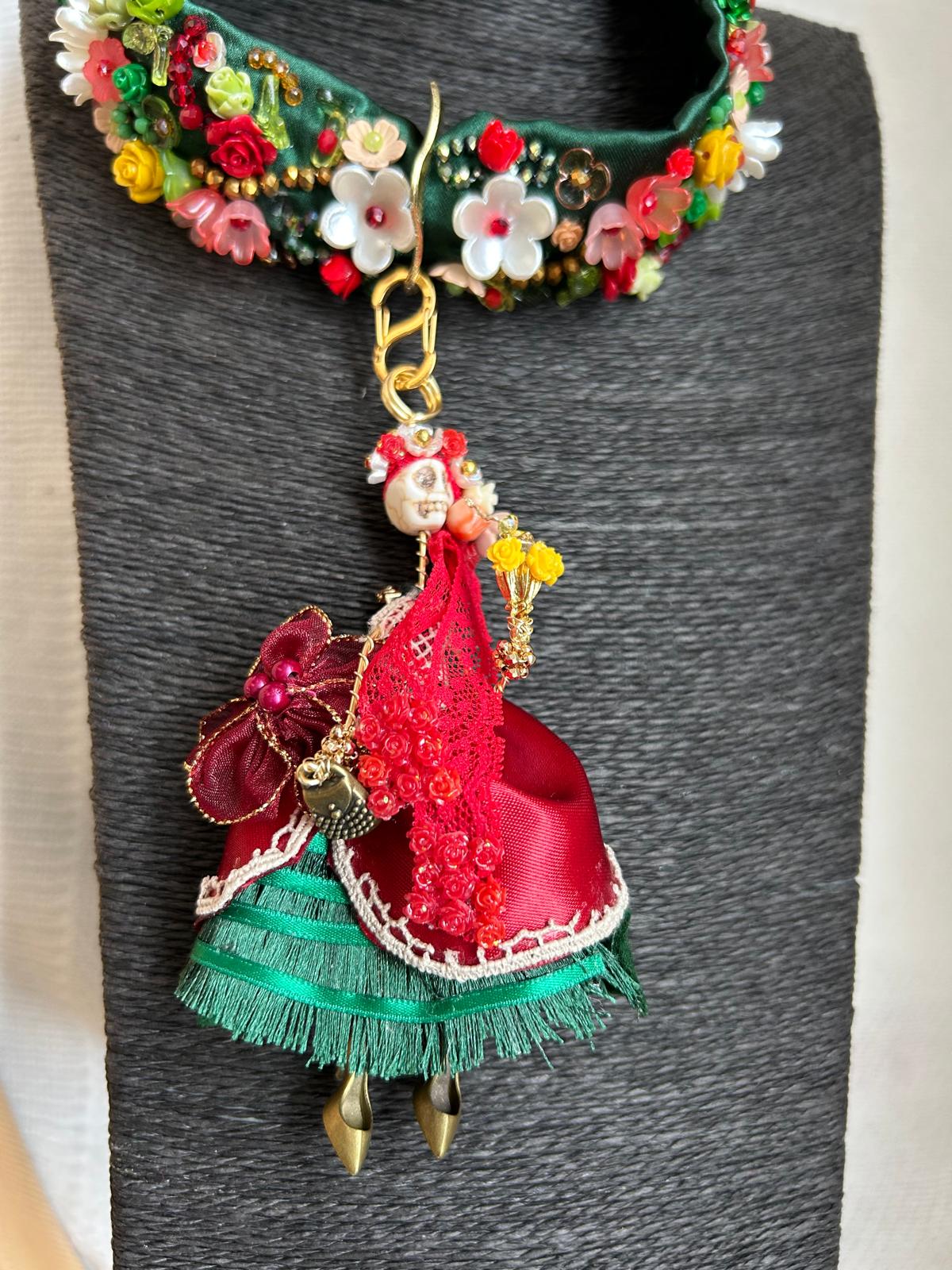 Golden Biker Catrina Necklace