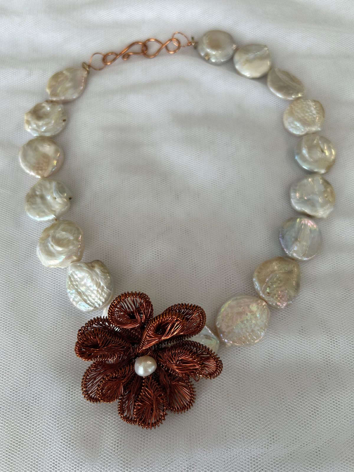 Earthen Pearl Wave Necklace