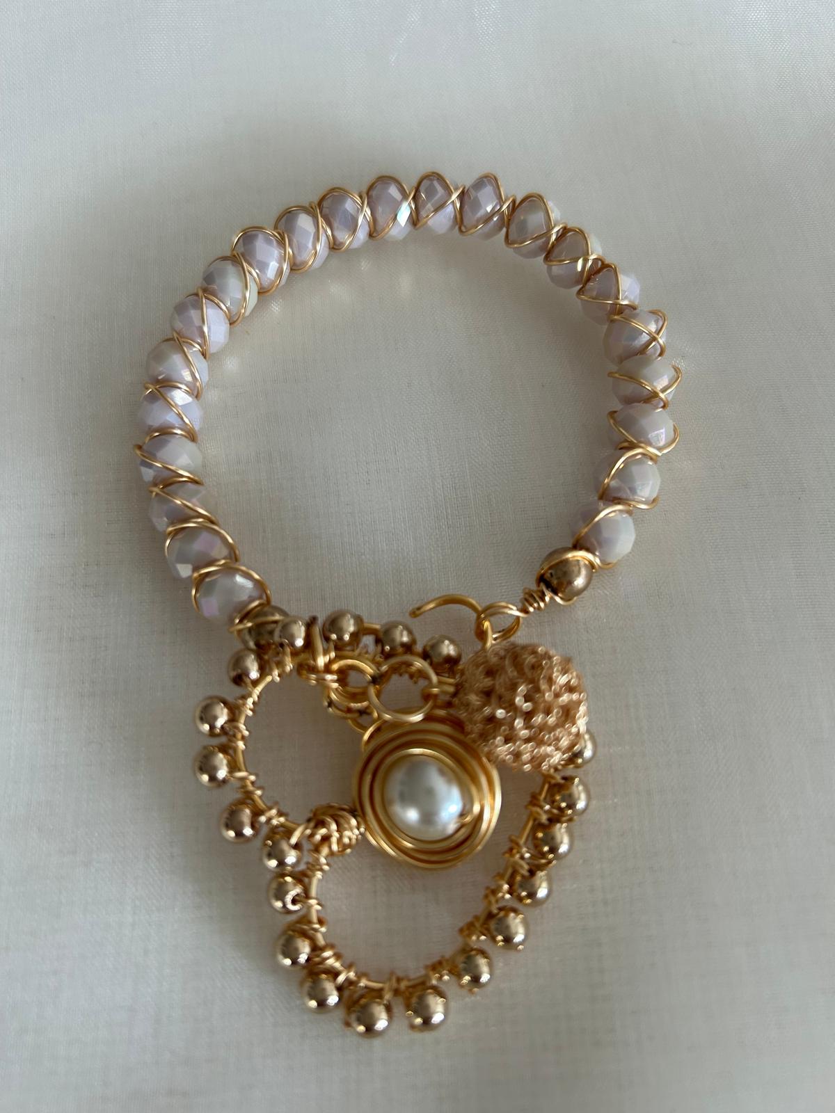 Golden Pearl Glow Bracelet