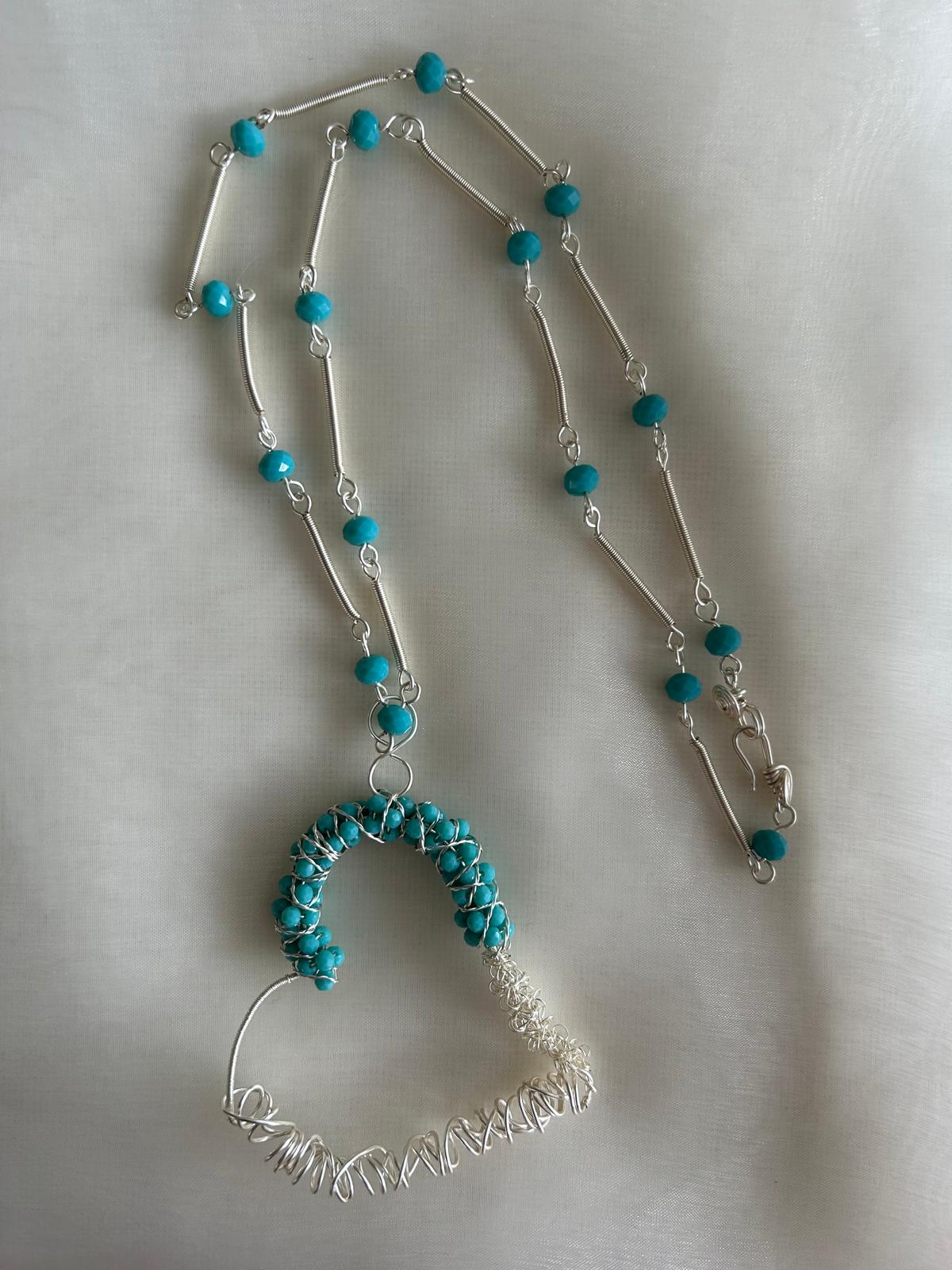 Lustrous Turquoise Heart Necklace