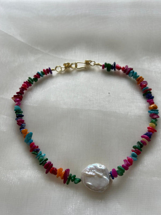 Rainbow Pearl Grow Necklace