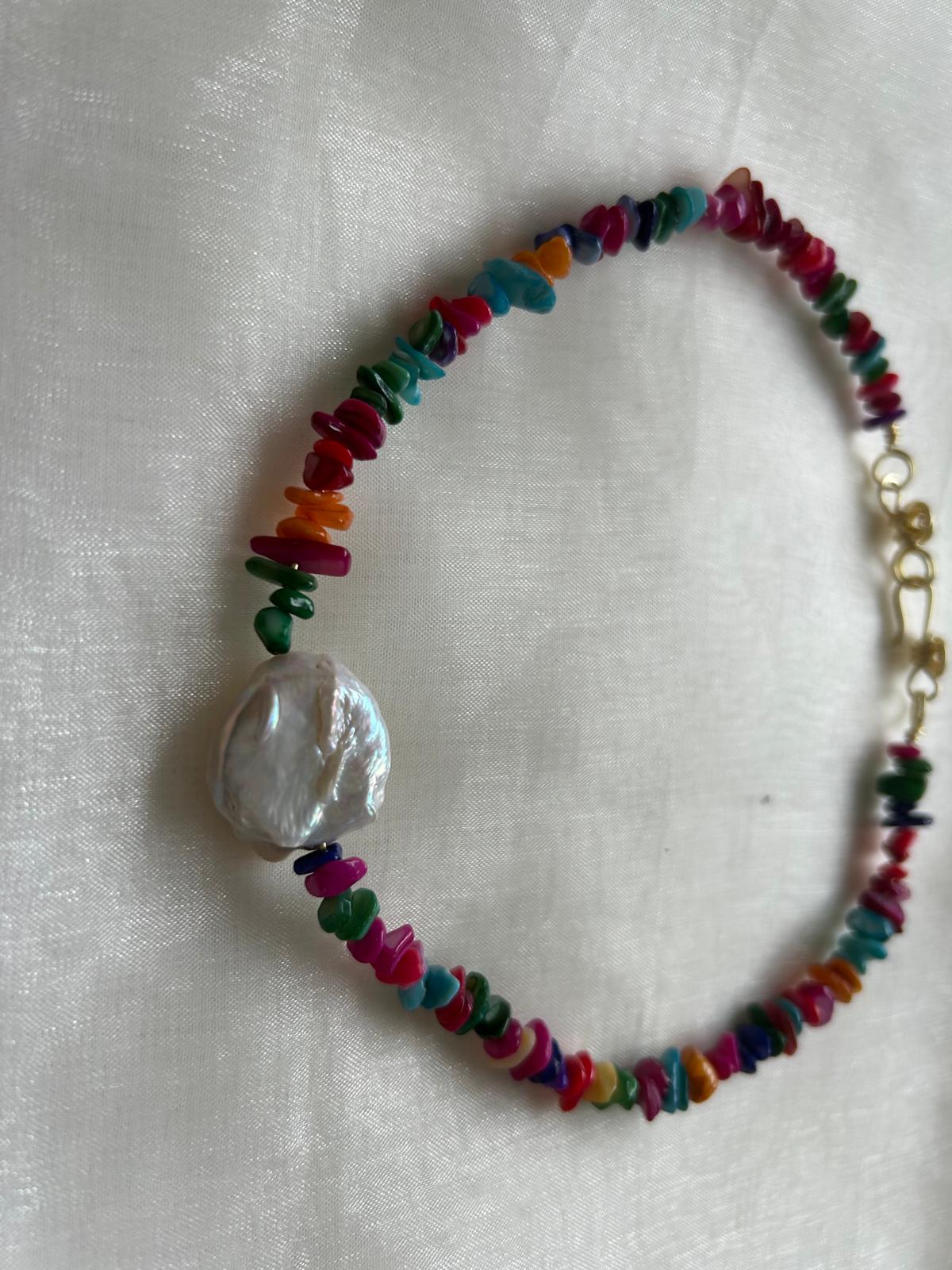 Rainbow Pearl Grow Necklace