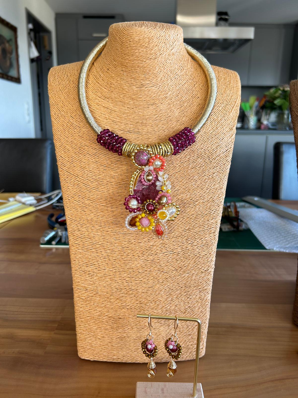 Golden Spiral Bloom Necklace