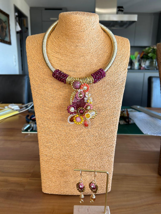 Golden Spiral Bloom Necklace