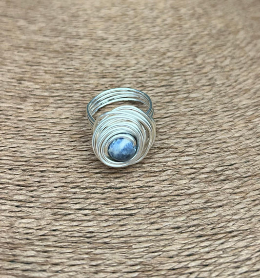 Silver Zebra Jasper Ring