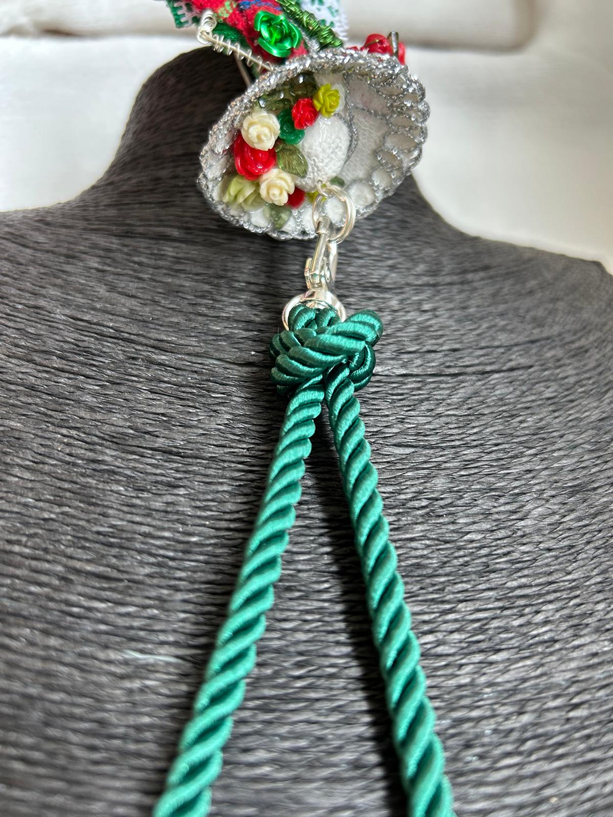 Green Lace Adelita Catrina Necklace