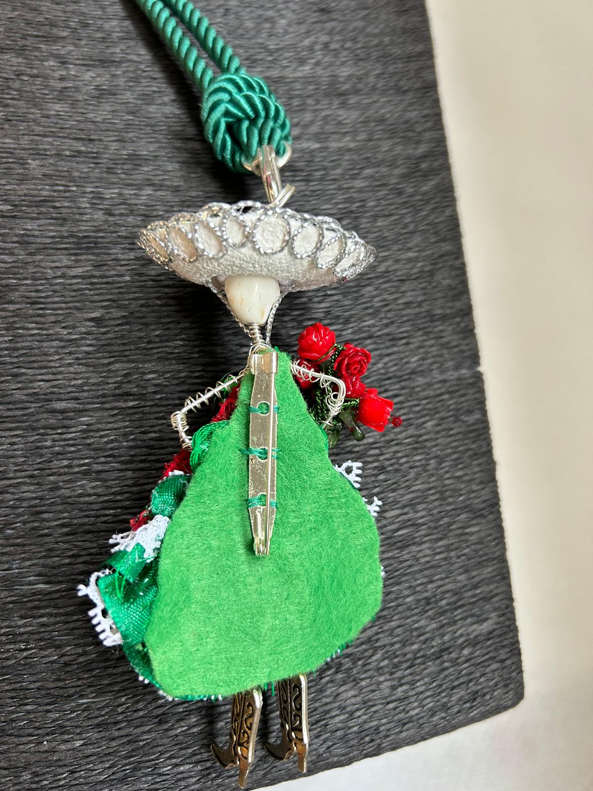 Green Lace Adelita Catrina Necklace